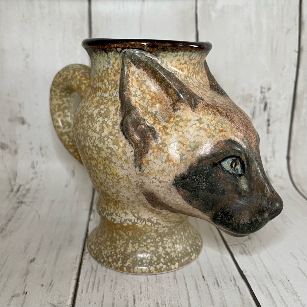 Vintage Sphinx Cat 3-D Stoneware Coffee/Tea Mug